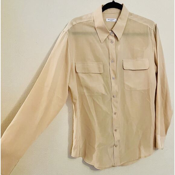 Equipment RETAIL $150 | Button-Front L/S 100% Silk Top | Women's | Size: Medium - Picture 3 of 8